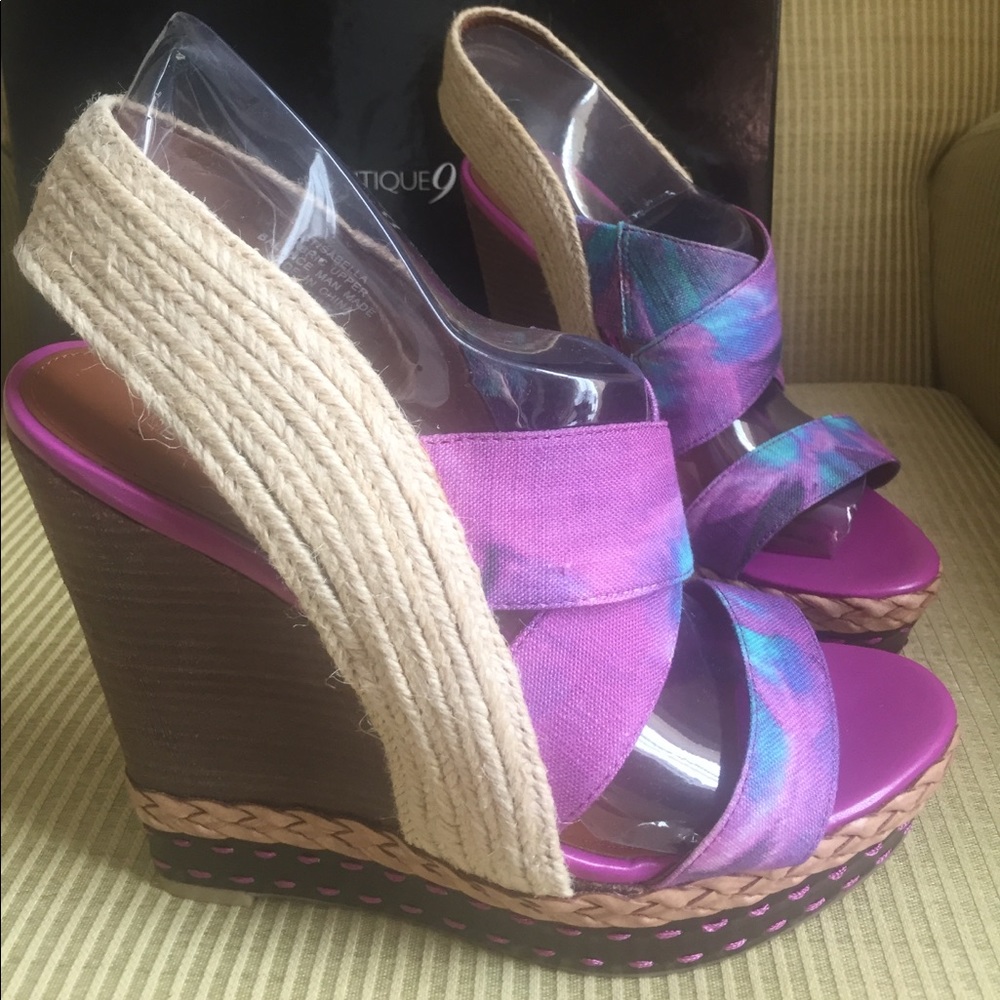 Sling back wedge sandals